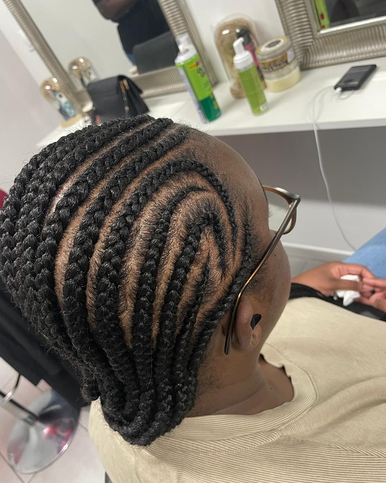 Cornrows en spirale